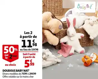Auchan Baby nat doudous offre