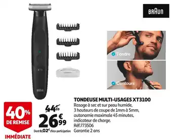 Auchan Braun tondeuse multi-usages xt3100 offre