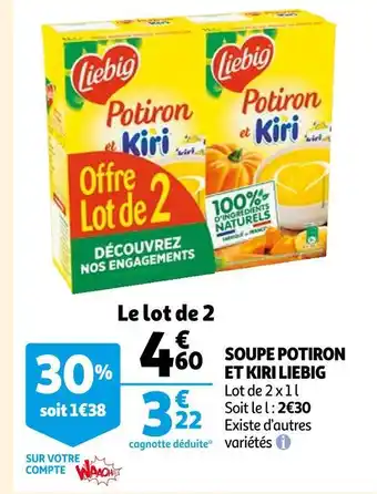 Auchan Liebig soupe potiron et kiri offre