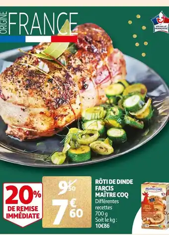 Auchan Maître coq rôti de dinde farcis offre