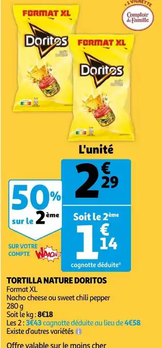 Auchan Doritos tortilla nature offre