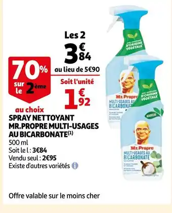 Auchan Mr.propre spray nettoyant multi-usages au bicarbonate offre