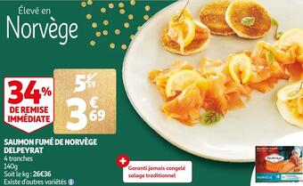 Auchan Delpeyrat saumon fumé de norvège offre