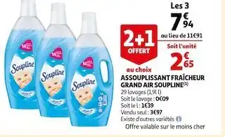 Auchan Soupline assouplissant fraîcheur grand air offre