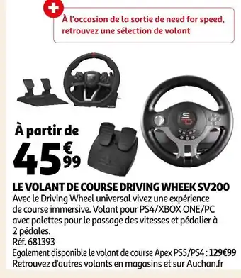 Le volant de course driving wheek sv200