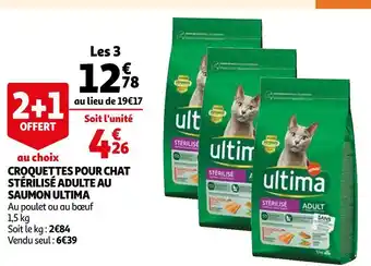 Auchan Ultima croquettes pour chat stérilisé adulte au saumon offre