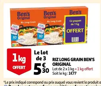 Auchan Ben's original riz long grain offre