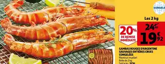 Auchan Gambas rouges d'argentine sauvages entières crues offre