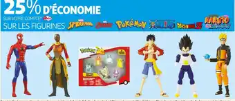 Auchan Marvel / pokémon / naruto 25% d’économie sur les figurines marvel, pokémon, naruto offre
