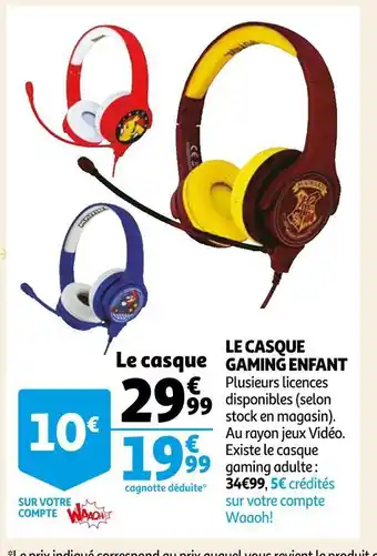 Auchan Le casque gaming enfant offre
