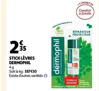 Auchan Dermophil stick lèvres offre