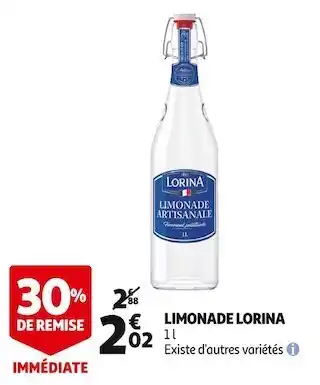 Auchan Supermarché Lorina limonade offre