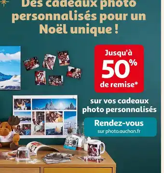 Auchan Jusqu'à 50% de remise sur vos cadeaux photo personnalisés offre