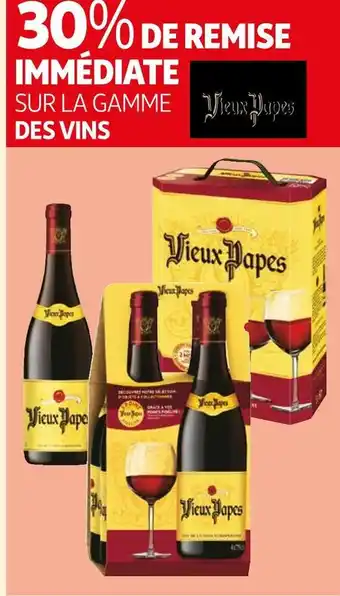 Vieux papes 30% de remise immédiate sur la gamme des vins vieux papes