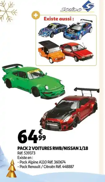 Auchan Solido pack 2 voitures rwb/nissan 1/18 offre