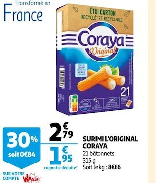 Auchan Coraya surimi l'original offre