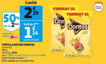 Auchan Supermarché Doritos tortilla nature offre
