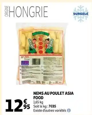 Auchan Nems au poulet asia food offre