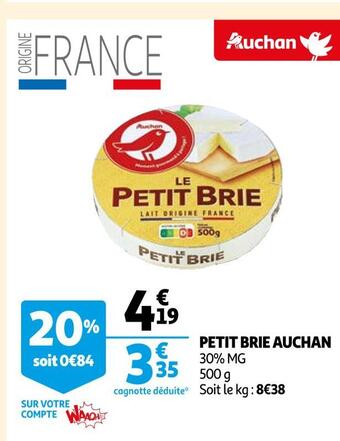 Auchan Auchan petit brie offre