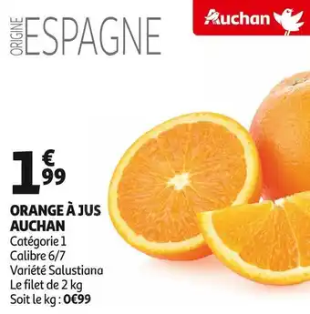Auchan Supermarché Auchan orange à jus offre