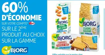 Auchan Bjorg 60% d’économie sur le 2ème produit au choix sur la gamme bjorg offre