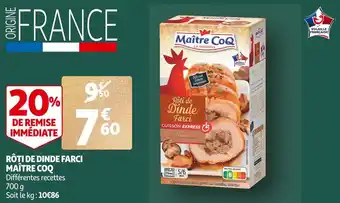 Auchan Supermarché Maître coq rôti de dinde farci offre