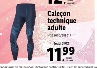 Lidl Calecon Technique Adulte offre