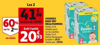 Auchan Supermarché Pampers changes baby dry mega offre