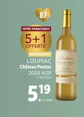 Lidl Loupiac Chateau Pontac 2020 Aop offre