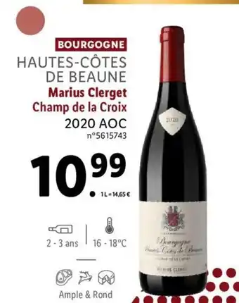 Lidl Hautes-Cotes De Beaune Marius Clerget Champ De La Croix 2020 Aoc offre
