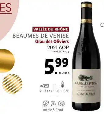 Lidl Beaumes de Venise Grau Des Oliviers 2021 Aop offre