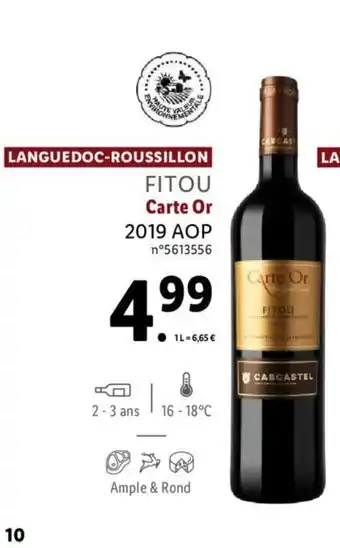 Lidl Fitou Carte Or 2019 Aop offre