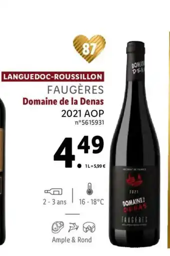 Lidl Faugeres Domaine De La Denas 2021 Aop offre