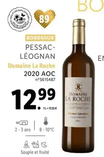 Lidl Pessac Leognan Domaine La Roche 2020 Aoc offre