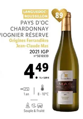 Lidl Pays D'Oc Chardonnay Viognier Reserve offre