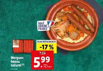 Merguez Boyau Naturel