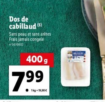 Lidl Dos De Cabillaud offre