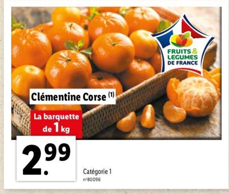 Promo Clementine Corse chez Lidl