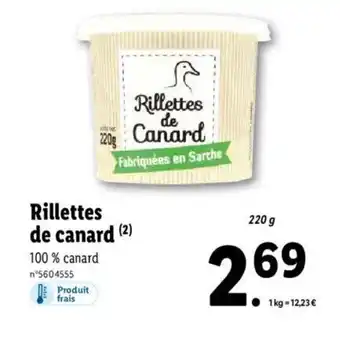 Lidl Rillettes De Canard offre