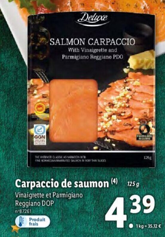 Promo Carpaccio De Saumon chez Lidl