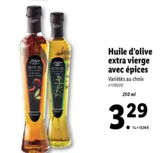 Lidl Huile D'Olive Extra Vierge Avec Epices offre