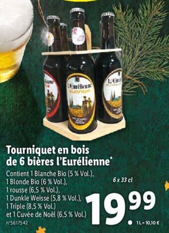 Tourniquet En Bois De 6 Bieres L'Eurelienne