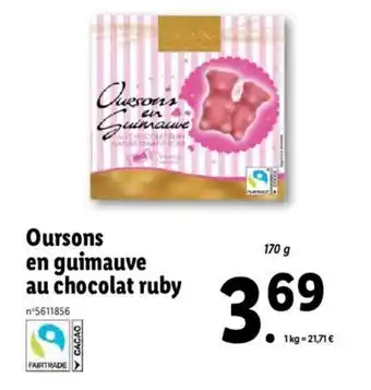 Lidl Oursons En Guimauve Au Chocolat Ruby offre