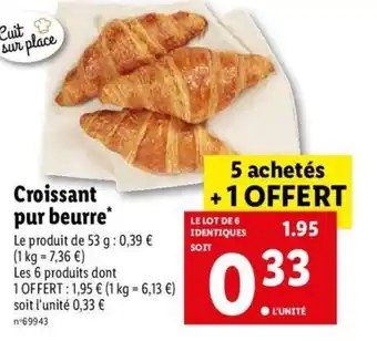 Lidl Croissant Pur Beurre offre