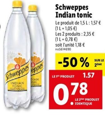 Lidl Schweppes Indian Tonic offre