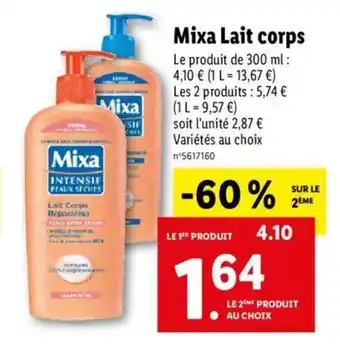 Lidl Mixa Lait Corps offre