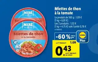 Lidl Miettes De Thon A La Tomate offre