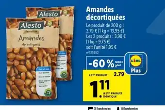 Lidl Amandes Decortiquees offre