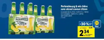 Lidl Perlembourg & Mix Biere Sans Alcool Saveur Citron offre