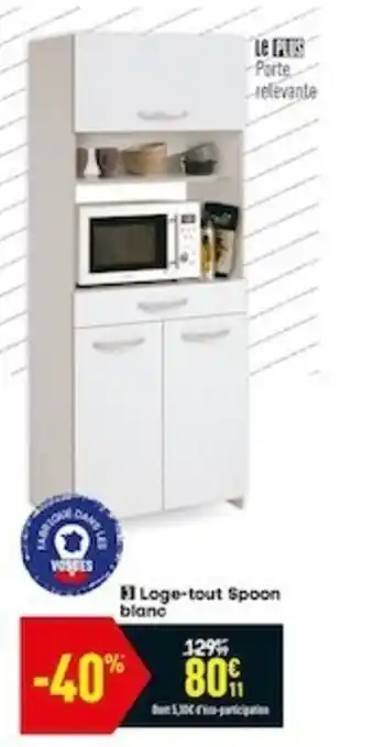 Conforama Loge-tout Spoon blanc offre